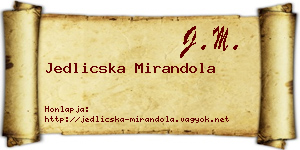 Jedlicska Mirandola névjegykártya